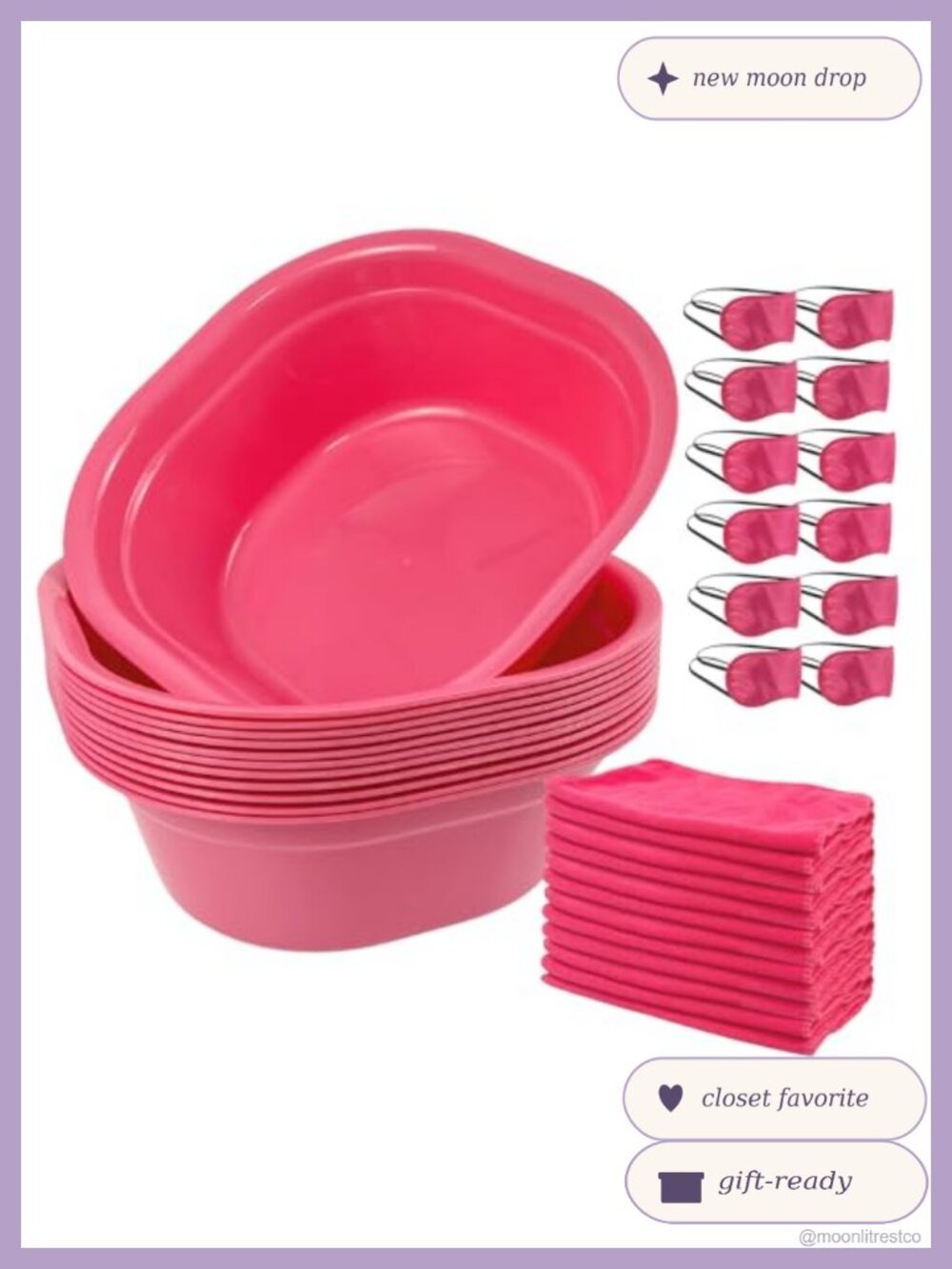 36-Piece Kids Spa Party Kit: 12 Foot Tubs, 12 Microfiber Towels, 12 Polyester